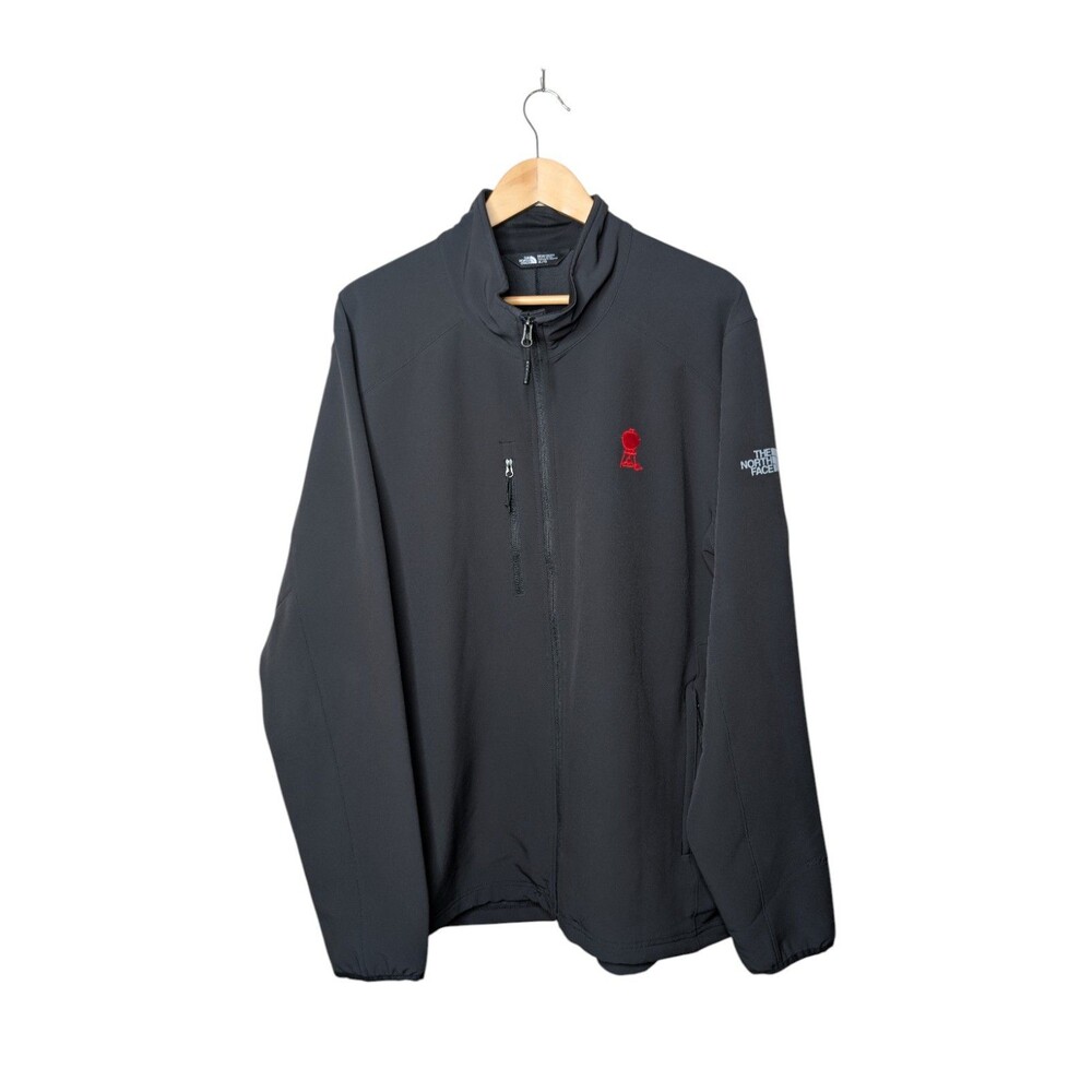 The North Face WindWall Softshell Jacket Black Red Grill Logo Men’s XL